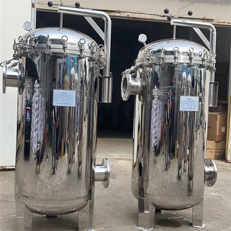 袋式過(guò)濾器304不銹鋼自來(lái)水柴油井水泥沙雜質(zhì)精密保安布袋多袋式磐之纖 每小時(shí)流量20噸